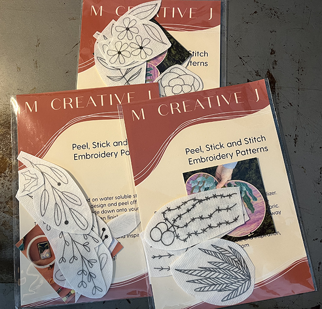 M Creative J Peel, Stick, and Stitch Hand Embroidery Patterns