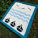 Sailboat + Waves intarsia baby blanket