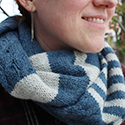 Straits striped and cabled cowl