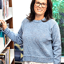 Modified-drop-shoulder stockinette crewneck pullover, sweatshirt style