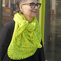 Bright ribbed shawl with a unique and simple edging.