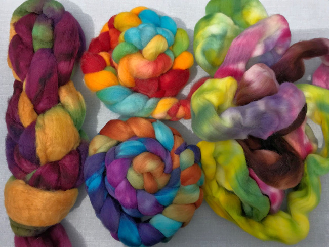 Cotton Roving – braiding, dyeing, spinning and knitting