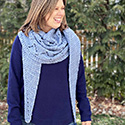 Frosty Musings easy lace shawl in chunky yarn