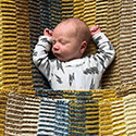 Brioche striped afghan/baby blanket