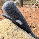 Felted great big whale toy