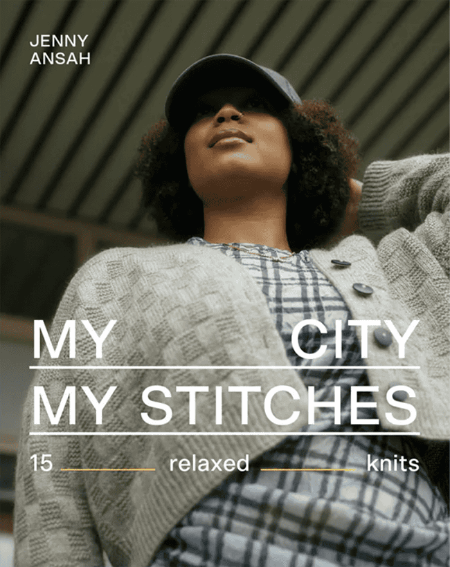 The cover of My Dream Knits featuring a sleeveles cabled vest in soft beige.