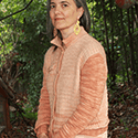 Cardigan created in pieces and seamed for a unique finish
