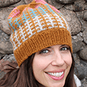 slip-stitch patterned hats with three levels of slouch