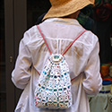 Sac de Voyage crocheted backpack, lined with fabric