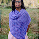 Valeriana stockinette and cabled shawl in two sizes