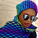 B-side crocheted hat and scarf set