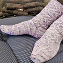 Slouch-warmer knitted sock with chunky top, perfect for slouching