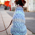 Skift dog sweater with cables and turtleneck