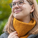 Yellow Brick Cowl - simple stockinette and garter creates textural interest