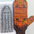 colorwork mittens depicting the passage of enslaved Africans on ships